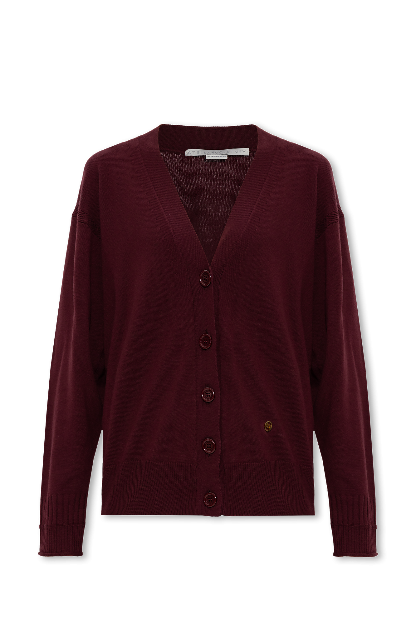 Tシャツ・カットソー STELLA McCARTNEY Burgundy Cotton Cardigan SchaferandweinerShops Canada - Blusa Stella in raso di seta